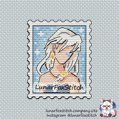 Atlantis princess postage stamp cross stitch pattern