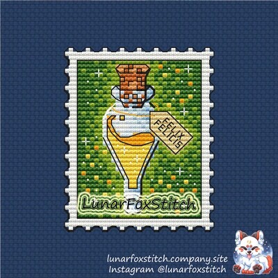 Potion postage stamp cross stitch pattern