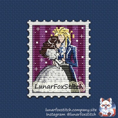 Labyrinth postage stamp cross stitch pattern