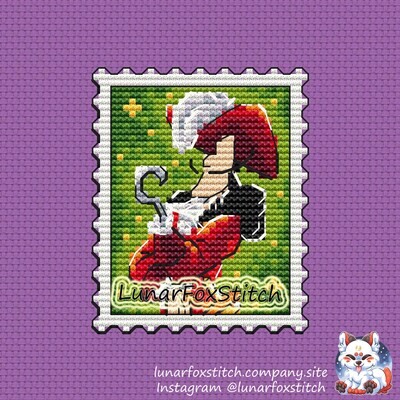 Pirate postage stamp cross stitch pattern