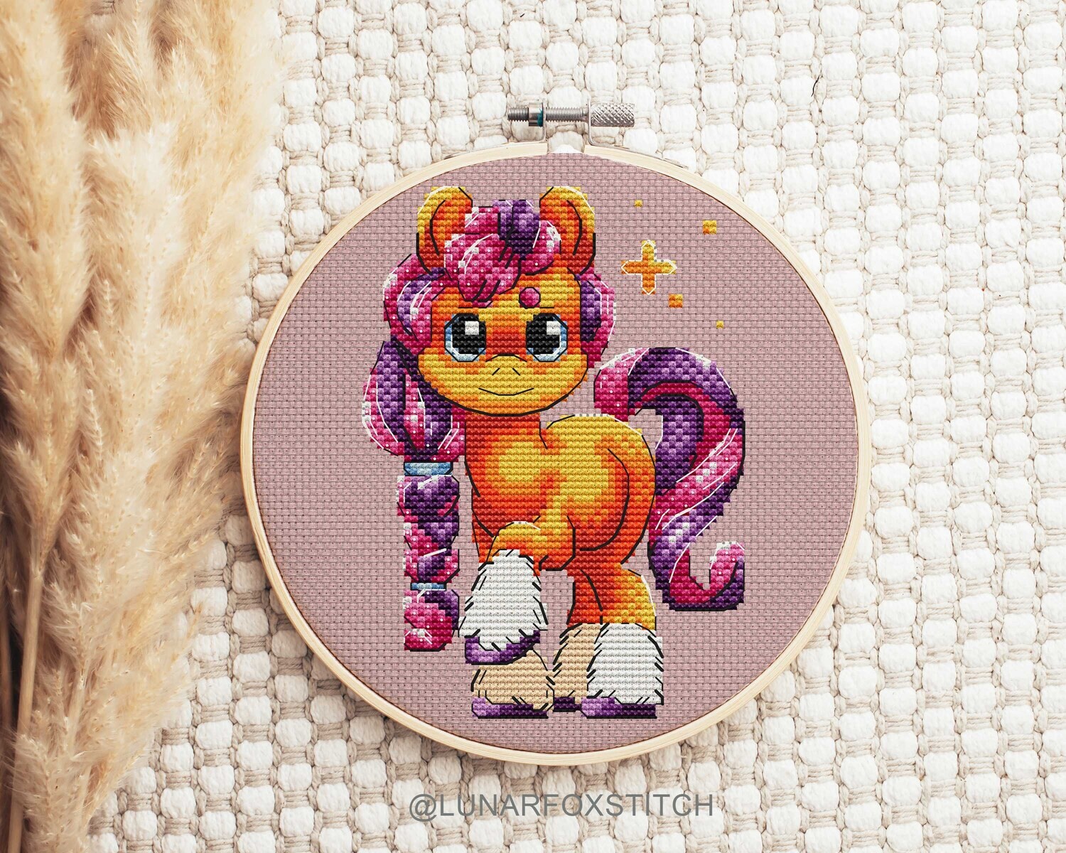 Pony girl cross stitch pattern
