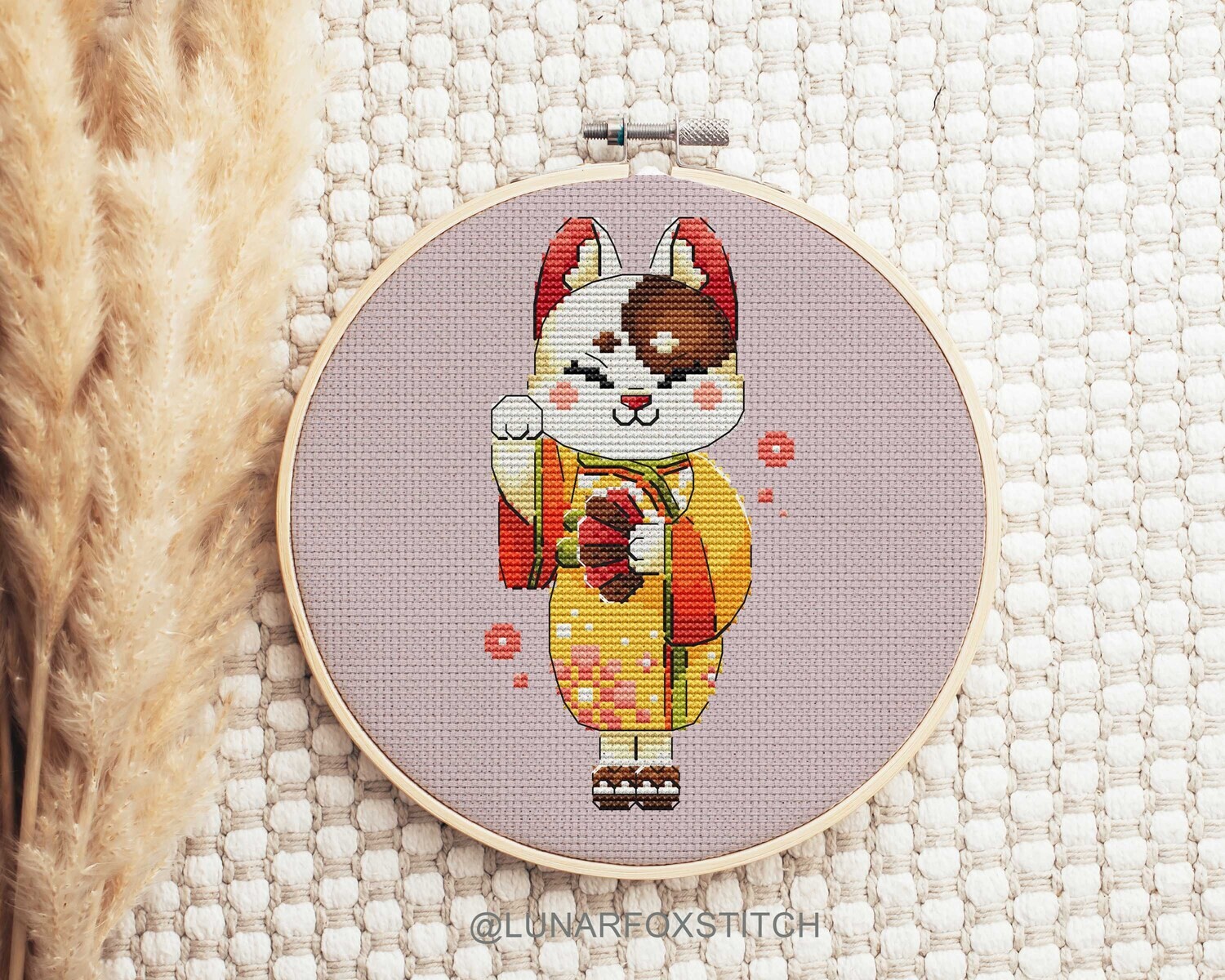 Geisha Cat cross stitch pattern