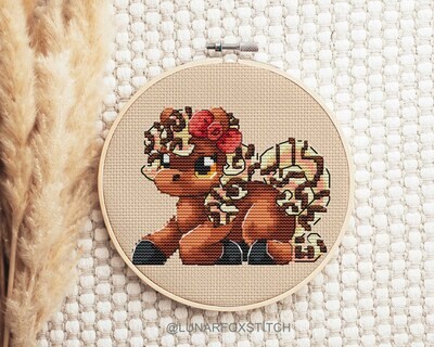 Chocolate Pony Horse cross stitch