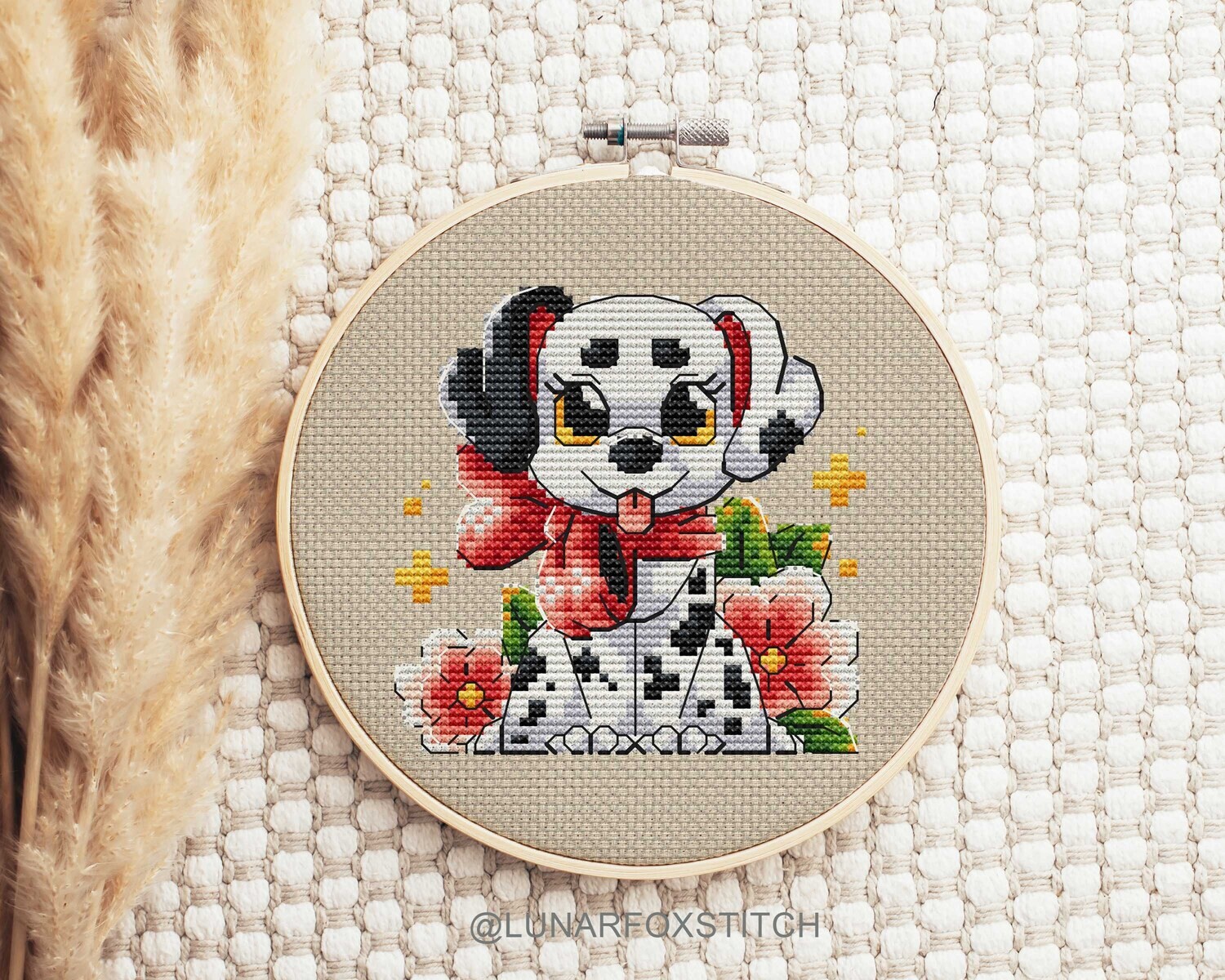 Dalmatian dog cross stitch pattern