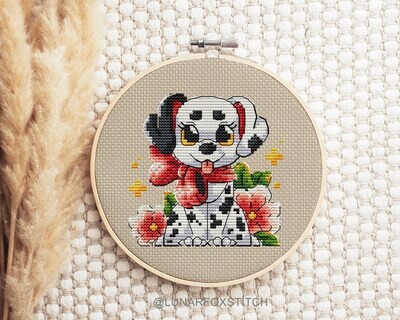 Dalmatian dog cross stitch pattern