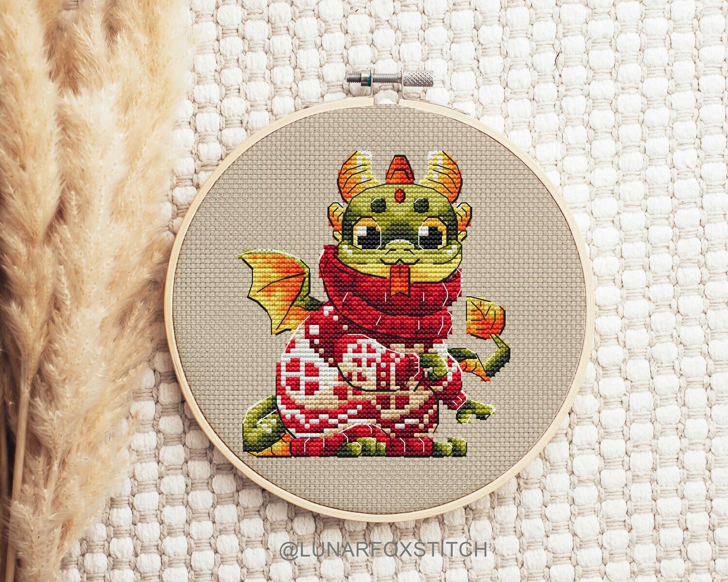 Cozy Dragon cross stitch pattern