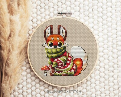 Cozy Fox cross stitch pattern