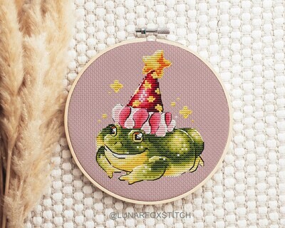 Princess frog cross stitch pattern