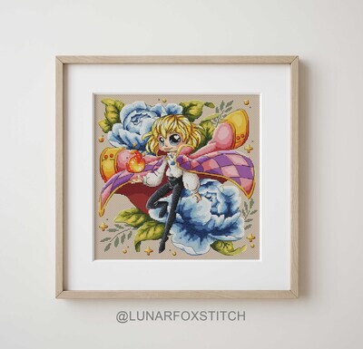 Anime boy cross stitch pattern