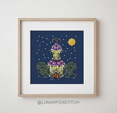 Witch house cross stitch pattern