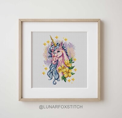 Unicorn horse cross stitch pattern