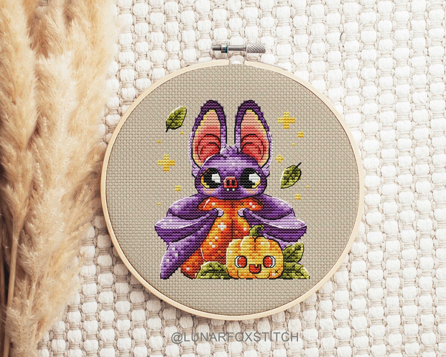 Halloween Bat cross stitch pattern