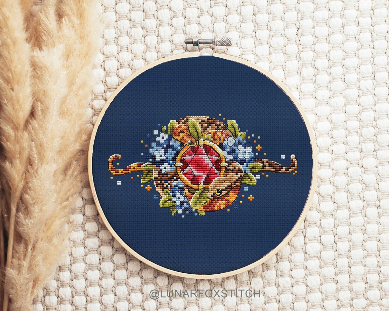 Snakes emerald cross stitch pattern