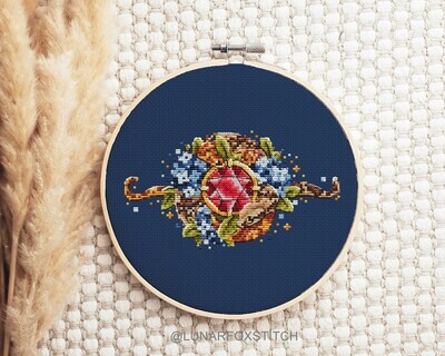 Snakes emerald cross stitch pattern