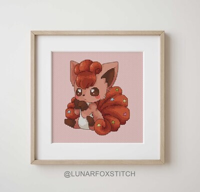 Red fox cross stitch pattern