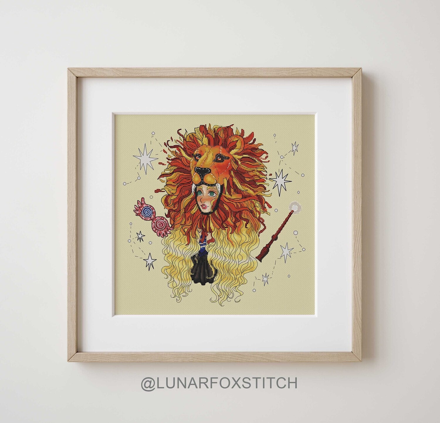 Luna girl cross stitch pattern