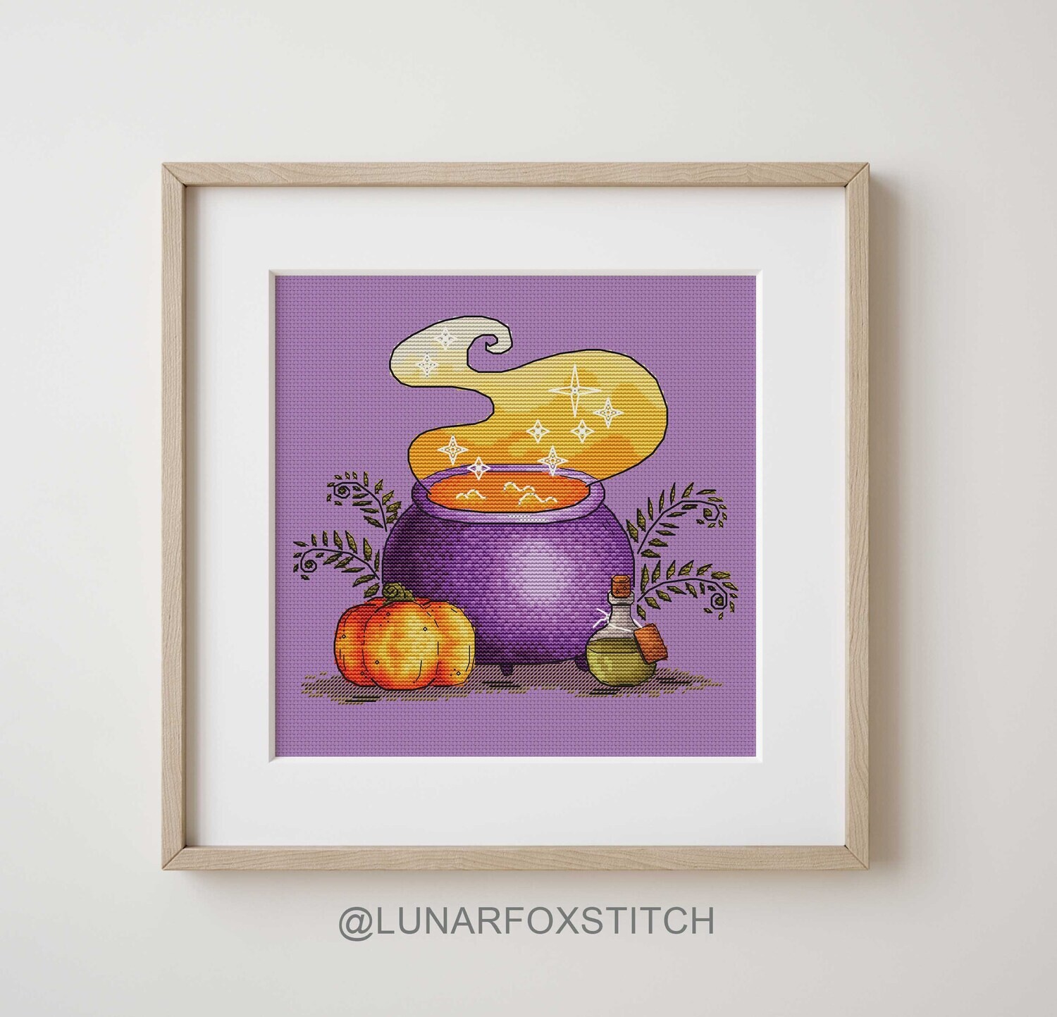 Witch&#39;s pot Halloween cross stitch pattern