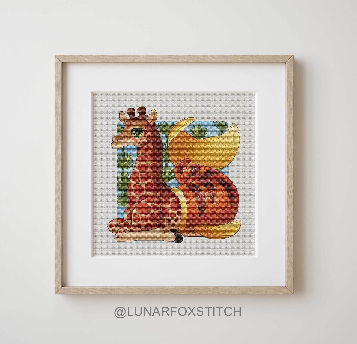 Mermaid giraffe cross stitch pattern