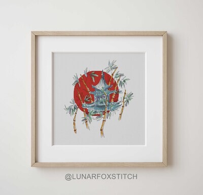 In the land of the rising sun Japan cross stitch pattern