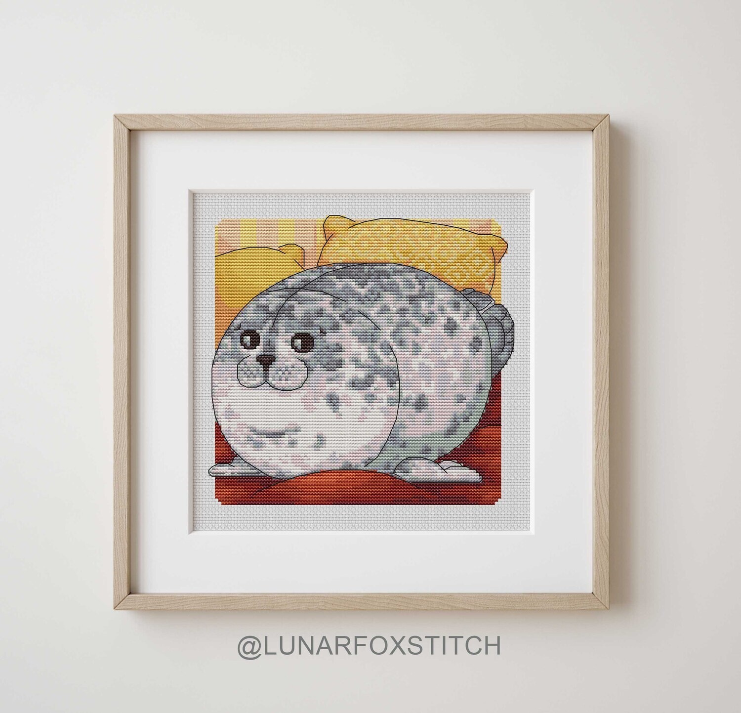 Plush seal toy cross stitch pattern