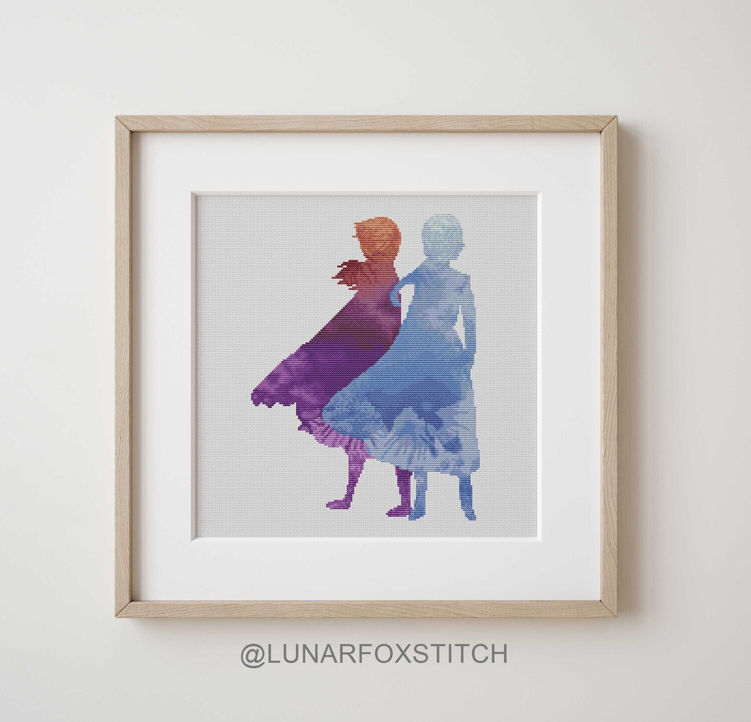 Princess sisters cross stitch pattern