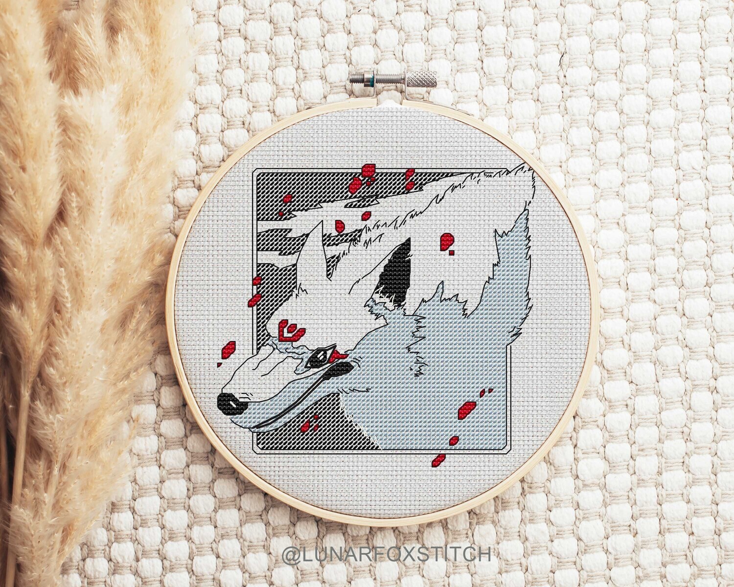 Wolf cross stitch pattern