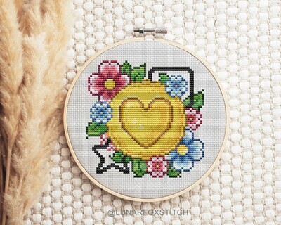 Dalgona Candy Love cross stitch pattern