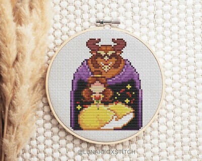 Princess and Beast cross stitch pattern