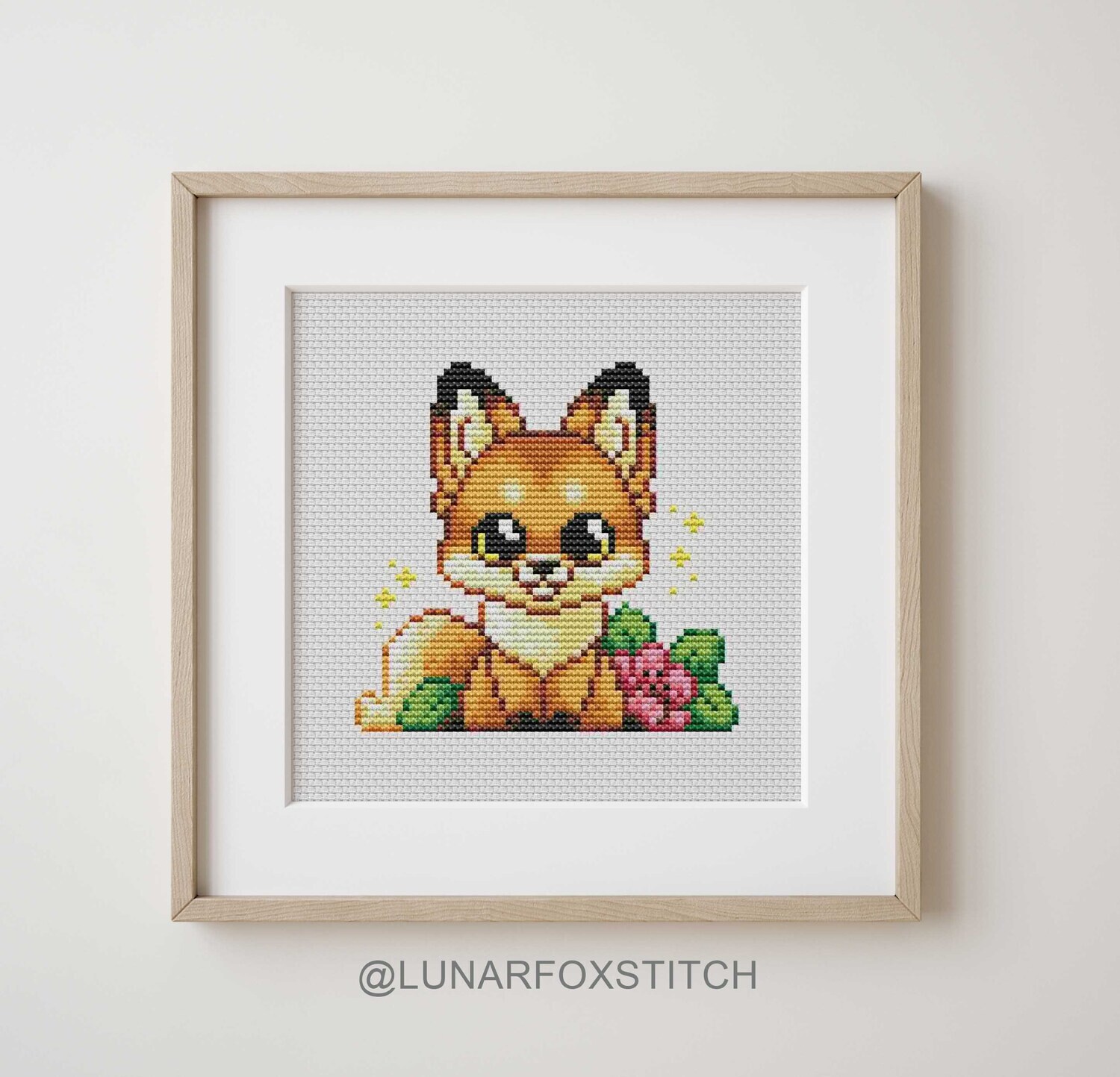 Little fox cross stitch pattern