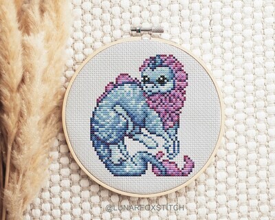 Magic dragon cross stitch pattern