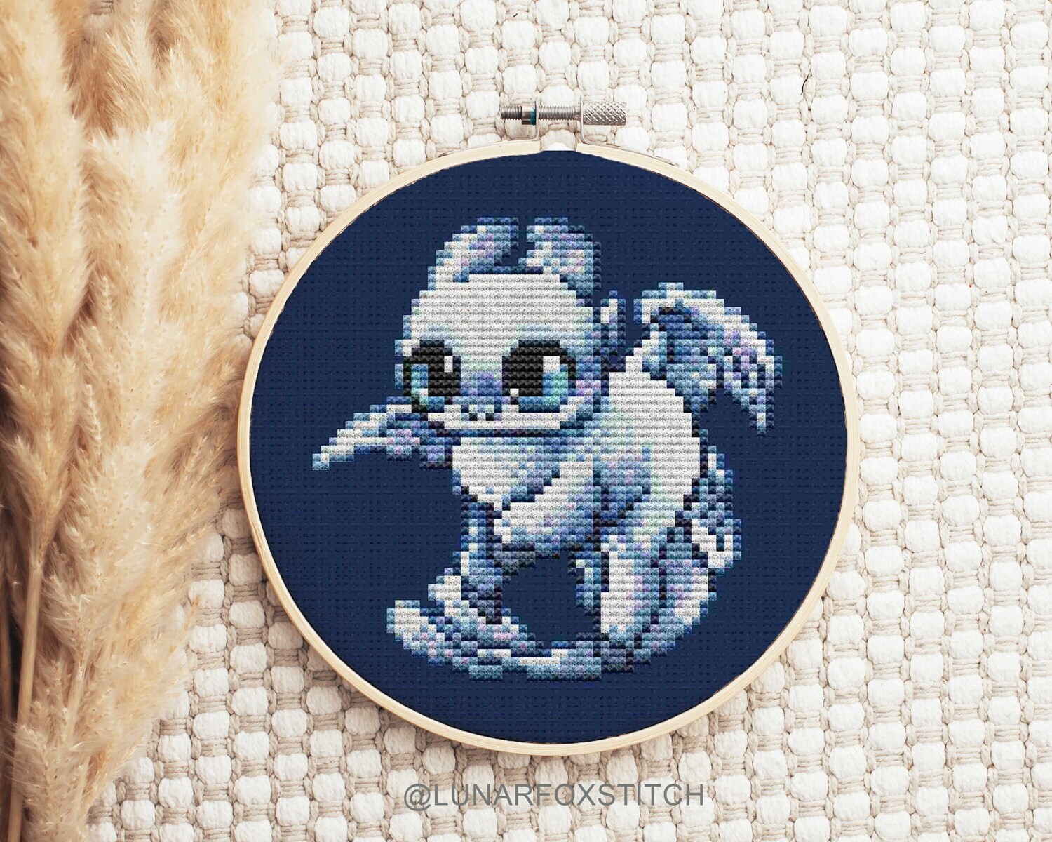 White Dragon cross stitch pattern