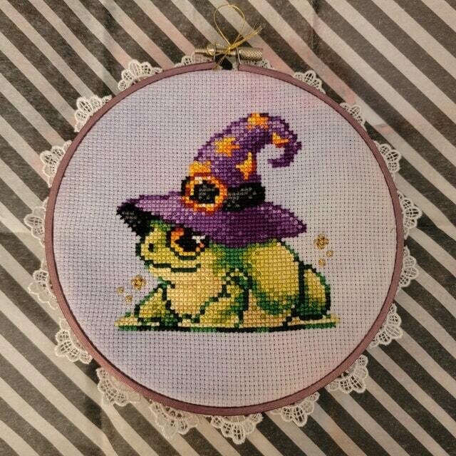 Magic frog cross stitch pattern