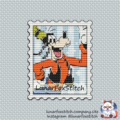 Dog postage stamp cross stitch pattern