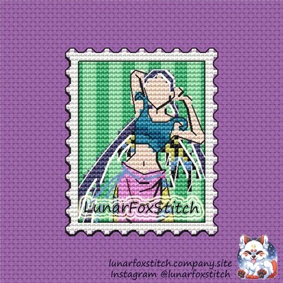 Air fairy postage stamp cross stitch pattern
