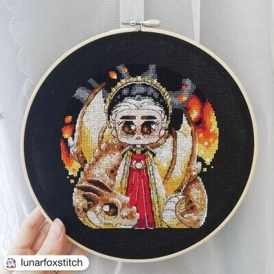 Dragon girl cross stitch pattern