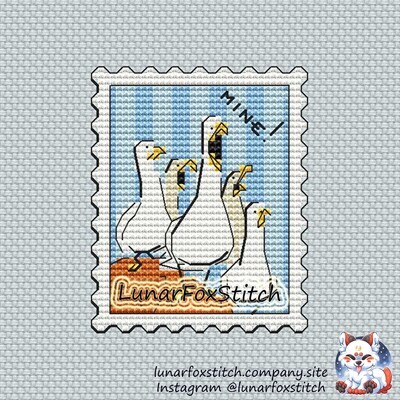Seagulls postage stamp cross stitch pattern
