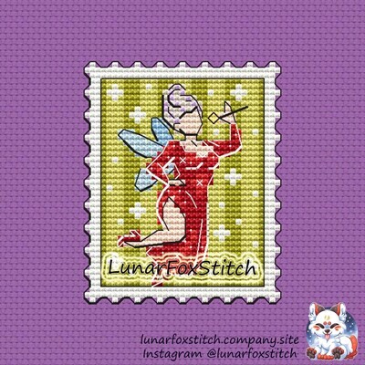 Fairy godmother postage stamp cross stitch pattern
