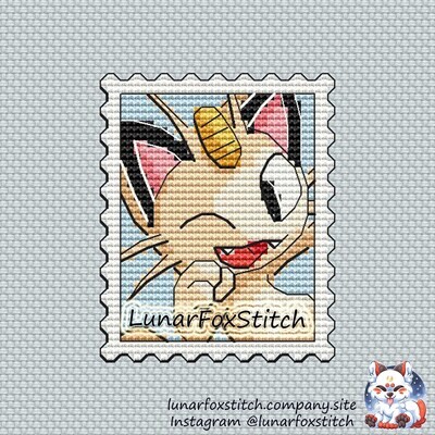 Cat Postage Stamp cross stitch pattern