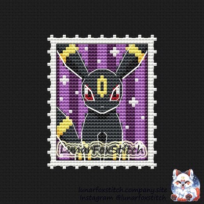 Moon cat Postage Stamp cross stitch pattern
