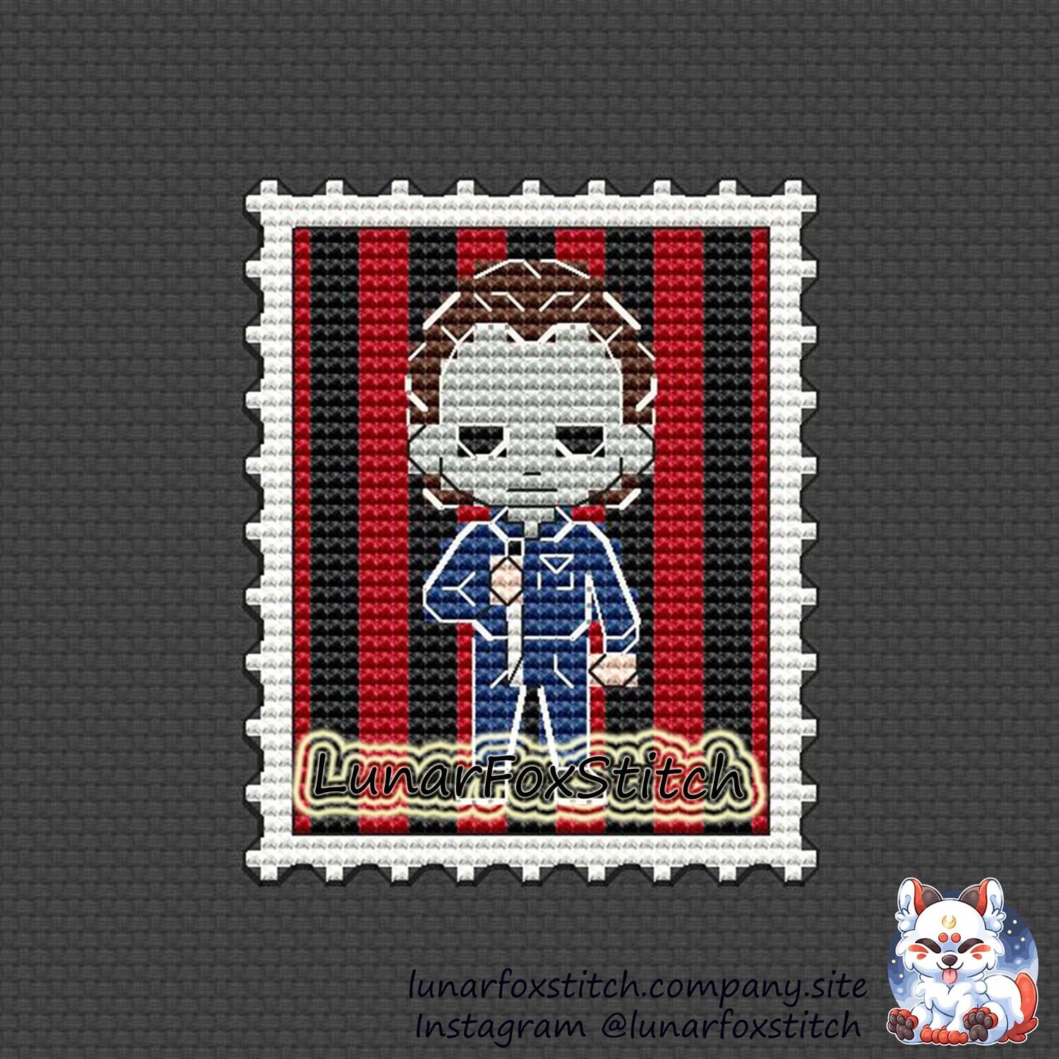 Halloween postage stamp cross stitch pattern