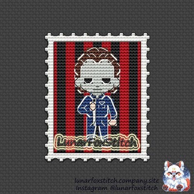 Halloween postage stamp cross stitch pattern
