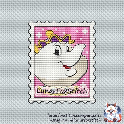 Teapot postage stamp cross stitch pattern