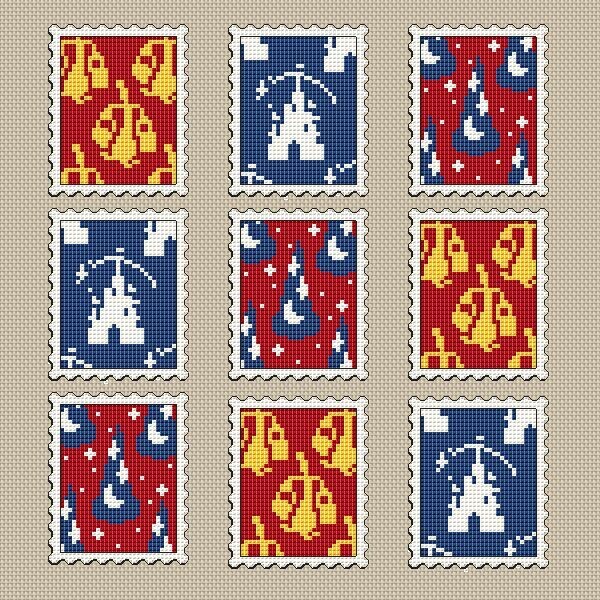 Magic set - postage stamp cross stitch pattern