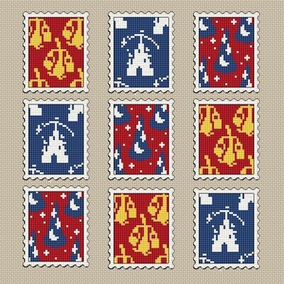 Magic set - postage stamp cross stitch pattern