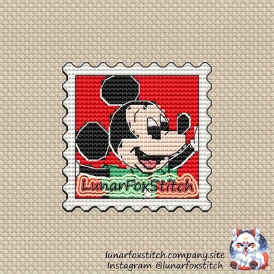 Mouse Postage Stamp cross stitch pattern