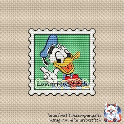Duck Postage Stamp cross stitch pattern