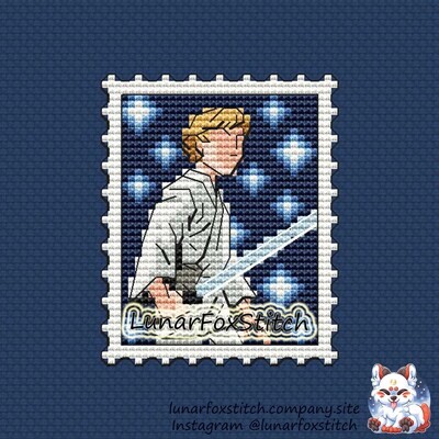 Star son boy postage stamp cross stitch pattern