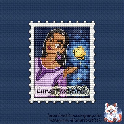 Dream girl postage stamp cross stitch pattern