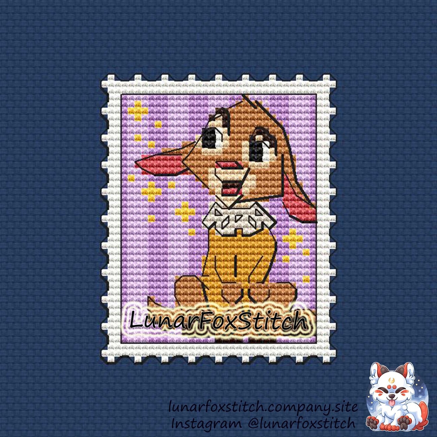 Goat Postage Stamp cross stitch pattern