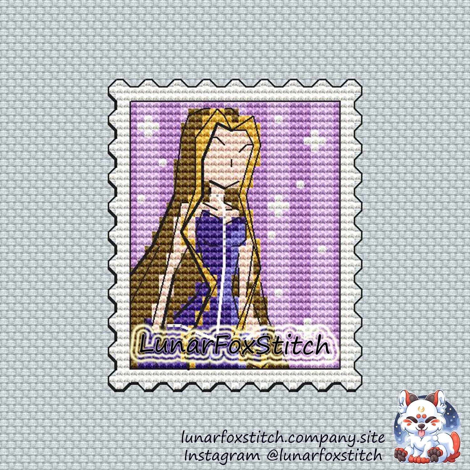Villain Witch, fairy, Postage Stamp cross stitch pattern